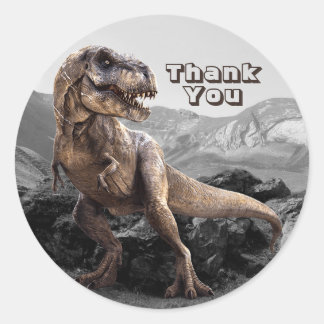 Sticker Rond Dinosaur Jurassic Park Merci Beau