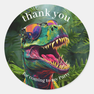 Sticker Rond Dinosaur Merci enfants Jungle