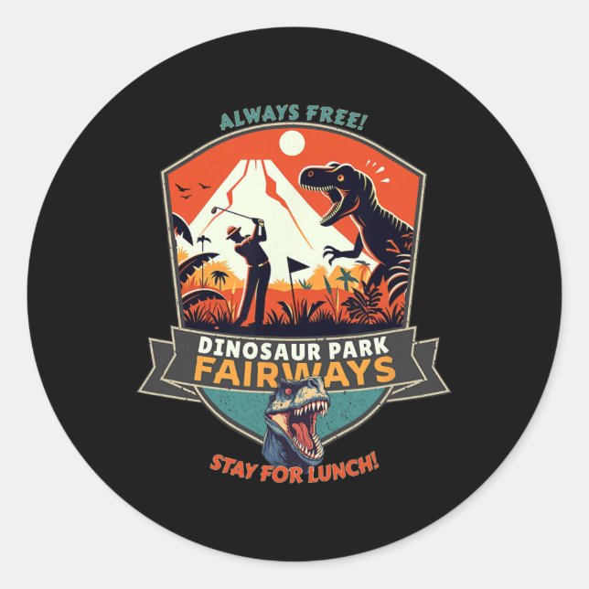Sticker Rond Dinosaur Park Fairways  (Devant)