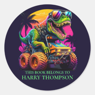STICKER ROND DINOSAUR T REX LIVRE