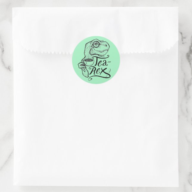 Sticker Rond Dinosaur Tea Rex (Sac)
