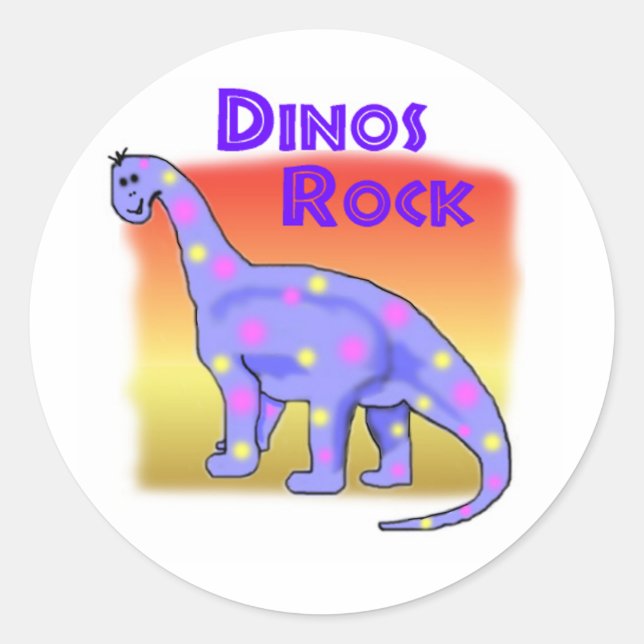 Sticker Rond Dinosaure (Devant)