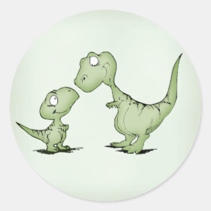 Sticker Rond Dinosaure
