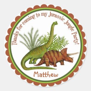 Sticker Rond Dinosaure