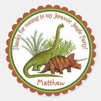 Sticker Rond Dinosaure