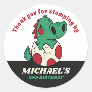 Sticker Rond Dinosaure Bébé mou à la fête des Anniversaires de