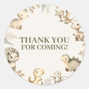 Sticker Rond Dinosaure Boho Roaring Thème Anniversaire