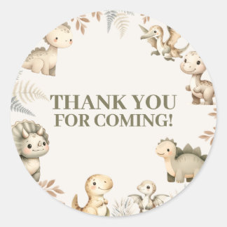 Sticker Rond Dinosaure Boho Roaring Thème Anniversaire