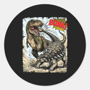Sticker Rond Dinosaure bonk drôle dinosaure préhistorique ankyl