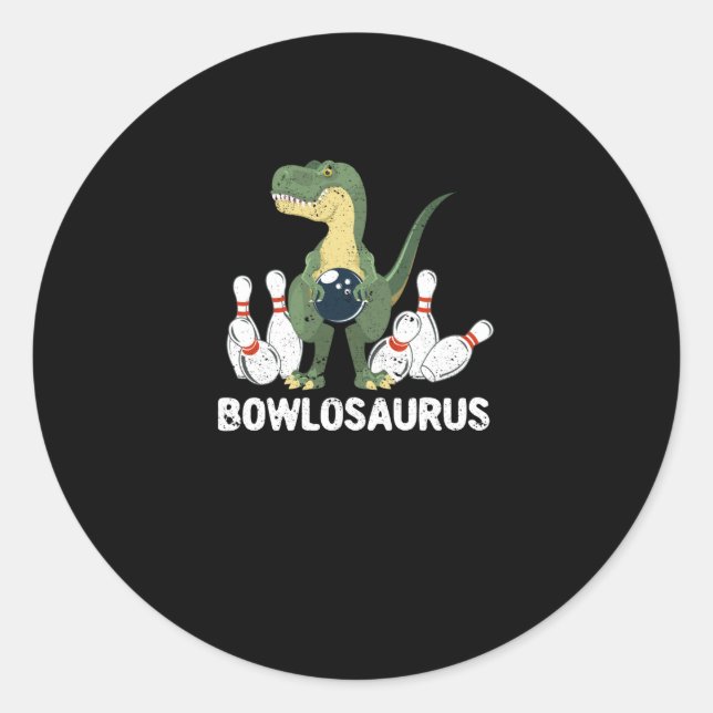Sticker Rond Dinosaure Bowler Dino Bowl T-Rex (Devant)