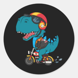 Sticker Rond dinosaure cool à moto