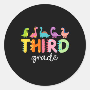 Sticker Rond Dinosaure de 3e année Ck pour la rentrée Première