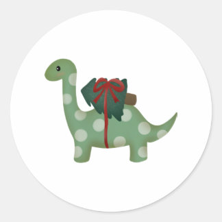 Sticker Rond dinosaure de noël