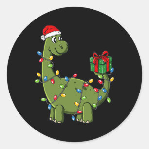 Sticker Rond Dinosaure de Noël Avec Lumières Fun Boys Enfants N