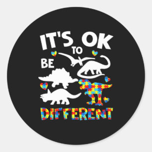 Sticker Rond Dinosaure de sensibilisation à l'autisme Enfants G