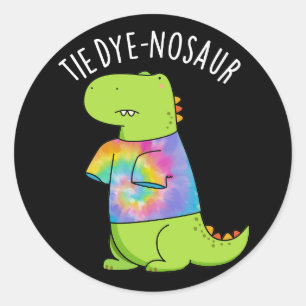 Sticker Rond Dinosaure Dinosaure Dinosaure Dinosaure Pun Dark B