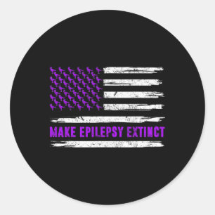 Sticker Rond Dinosaure Drapeau rendre l'épilepsie épileptique é