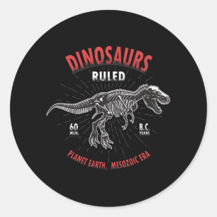 Sticker Rond Dinosaure Planète Terre Mésozoïque   Dinosaure