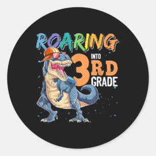 Sticker Rond Dinosaure Retour à l'école Je suis prêt à écraser