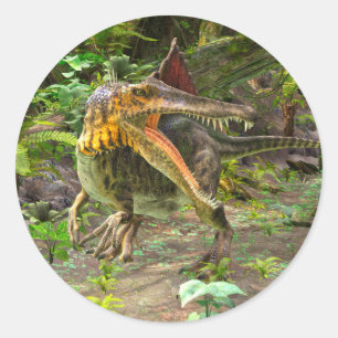 Sticker Rond Dinosaure Spinosaurus