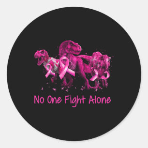 Sticker Rond Dinosaure T Rex Lutte de sensibilisation au cancer