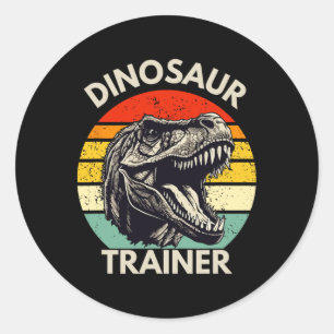 Sticker Rond Dinosaure Trainer Retro Halloween Costume Pour Adu