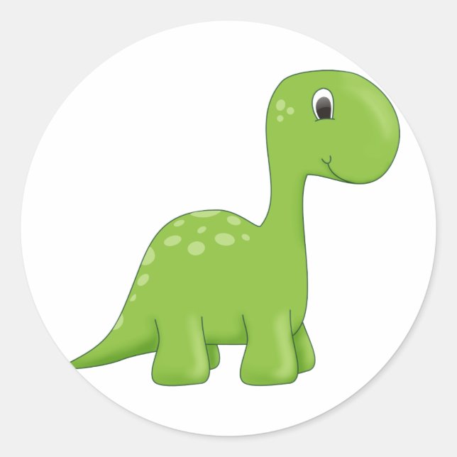 Sticker Rond Dinosaure vert (Devant)