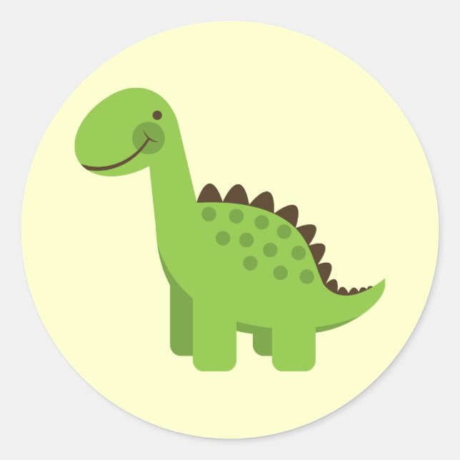Sticker Rond Dinosaure Vert (Devant)