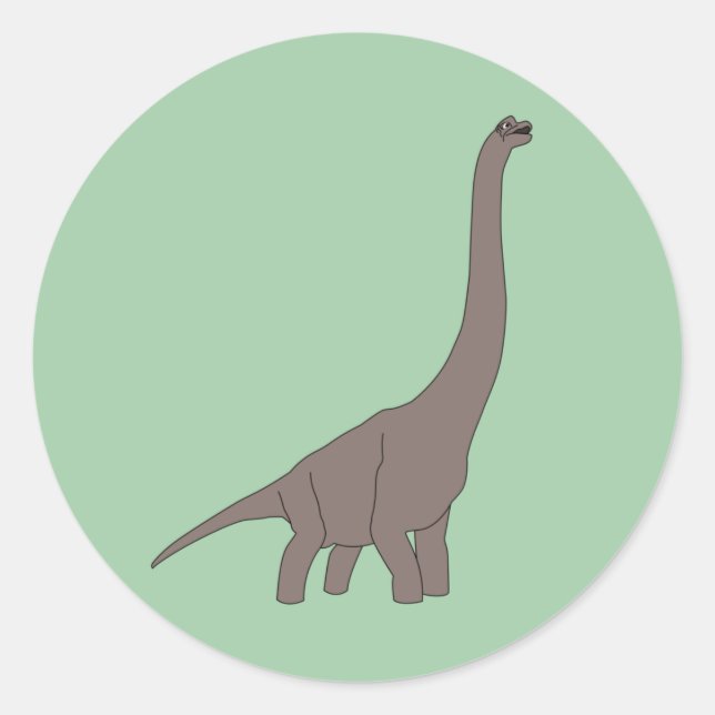 Sticker Rond Dinosaure vert illusima (Devant)