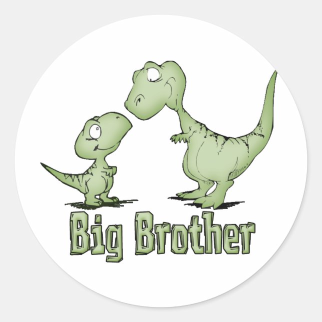 Sticker Rond Dinosaures Big Brother (Devant)