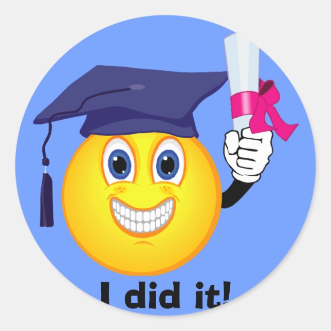 Sticker Rond Diplômé (Devant)