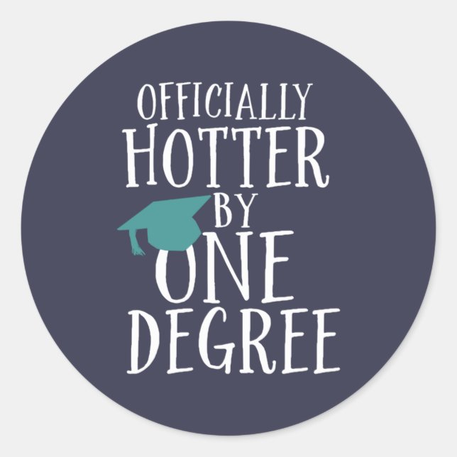 Sticker Rond Diplôme amusant officiellement Hotter par un diplô (Devant)