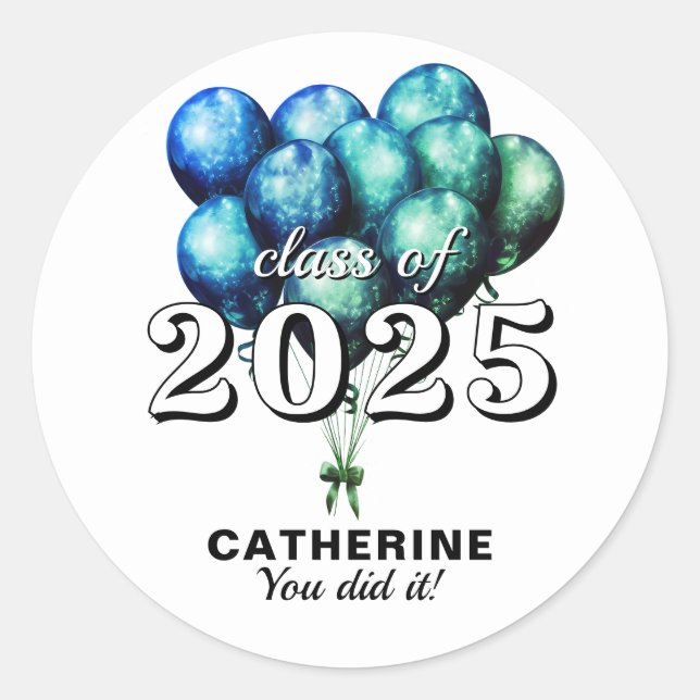 Sticker Rond Diplôme bleu 2025 (Devant)