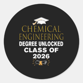 Sticker Rond Diplôme de génie chimique débloqué Cl de 2026 Fr