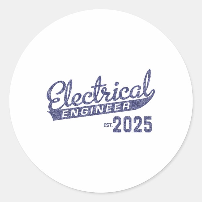 Sticker Rond Diplôme de génie électrique 2025 1 (Devant)