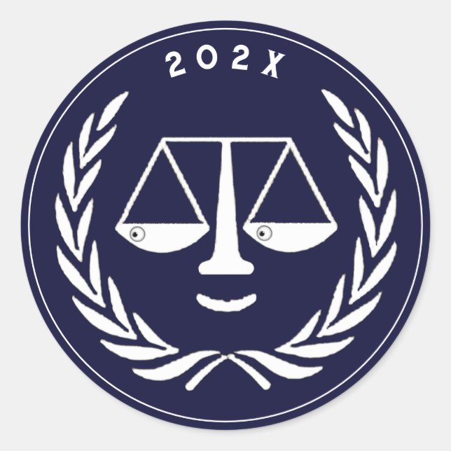 Sticker Rond Diplômé de la faculté de droit d'avocat (Devant)