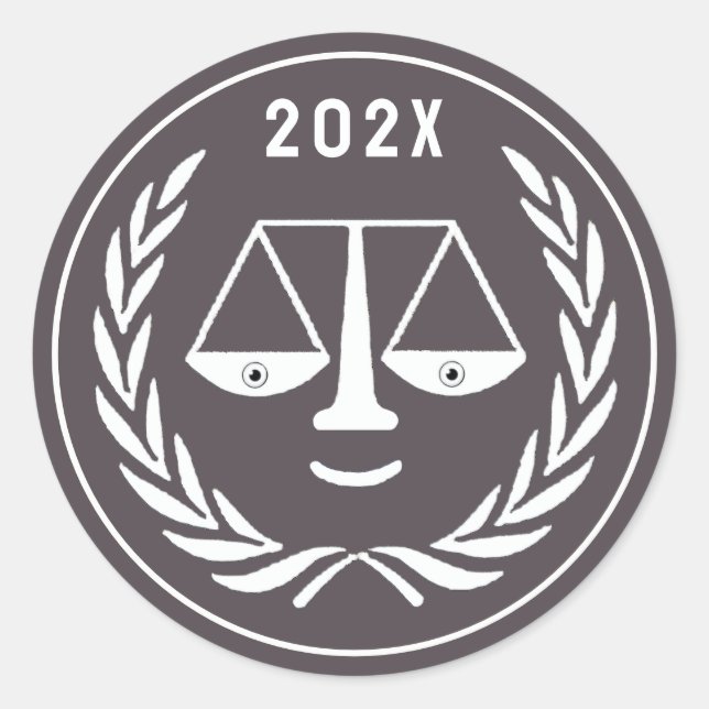 Sticker Rond Diplôme de la faculté de droit de l'avocat (Devant)