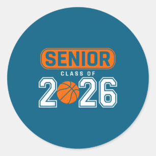 Sticker Rond Diplômé de la promotion senior 26 Basketball