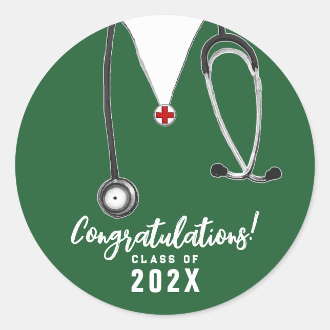 Sticker Rond Diplôme de l'école de soins infirmiers (Devant)