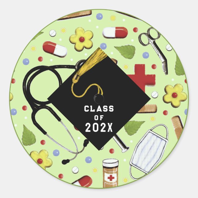 Sticker Rond Diplôme de l'école de soins infirmiers (Devant)