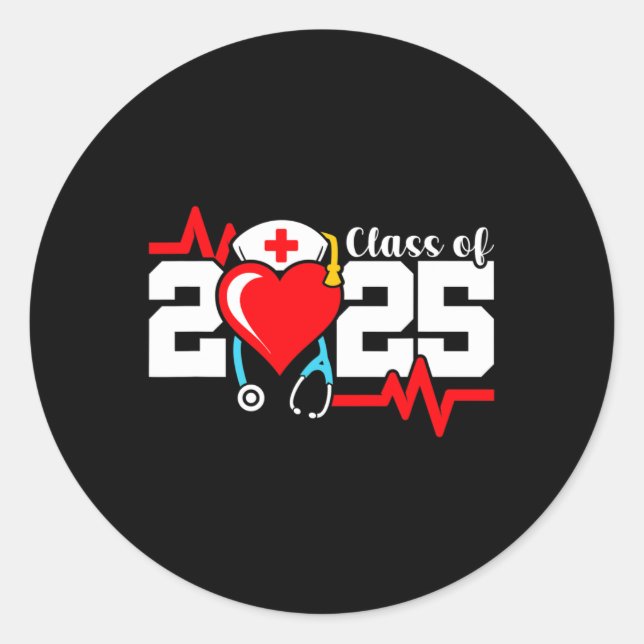 Sticker Rond Diplômé De L'École De Soins Infirmiers - Cl De 202 (Devant)