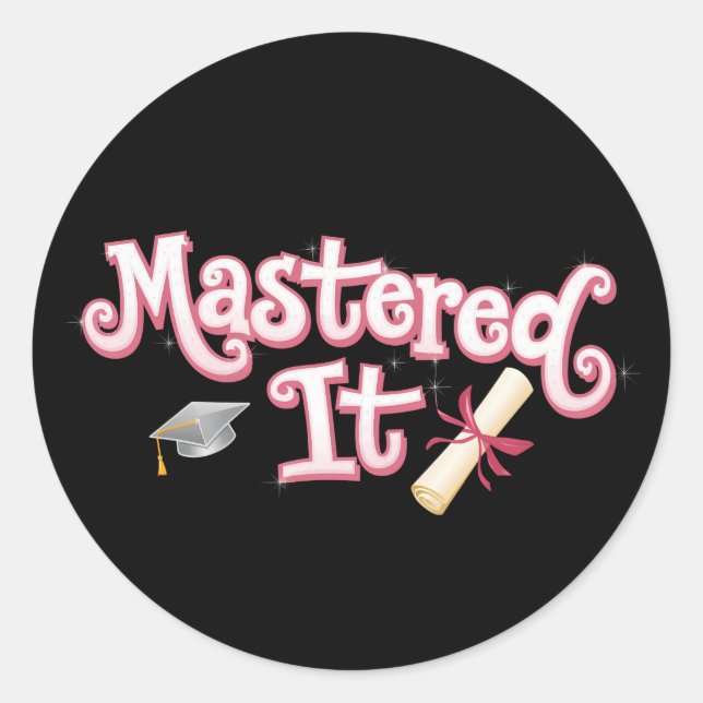Sticker Rond Diplômé de maîtrise diplômé de maîtrise (Devant)