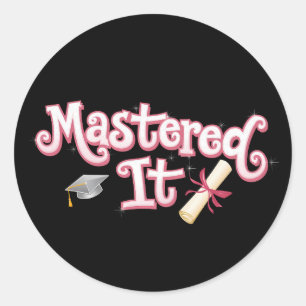 Sticker Rond Diplômé de maîtrise diplômé de maîtrise