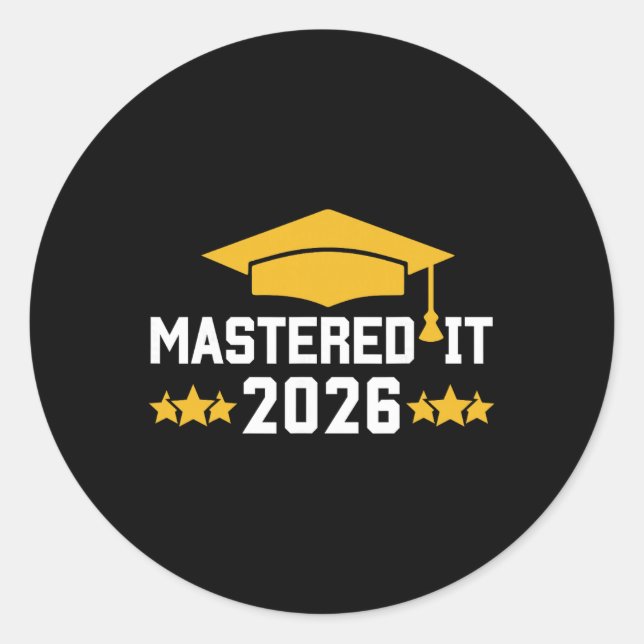 Sticker Rond Diplômé de master Diplômé de Cl de 2026 (Devant)