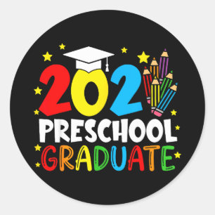 Sticker Rond Diplômé de maternelle 2026 pré-maternelle diplômé