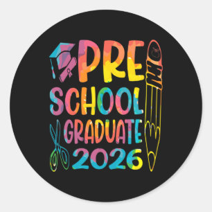 Sticker Rond Diplômé de maternelle 2026 Promotion 2026 de pré-m