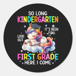 Sticker Rond Diplômé de maternelle Cl 2025 Licorne Enfant