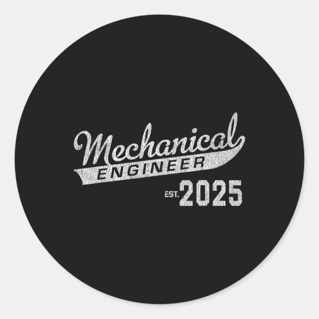 Sticker Rond Diplôme de mécanicien 2025 (Devant)
