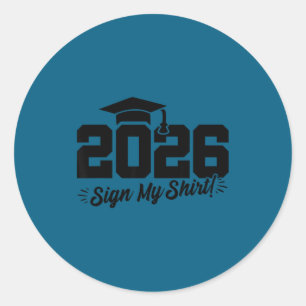 Sticker Rond diplômé de terminale 2026 - chemise autographe - p