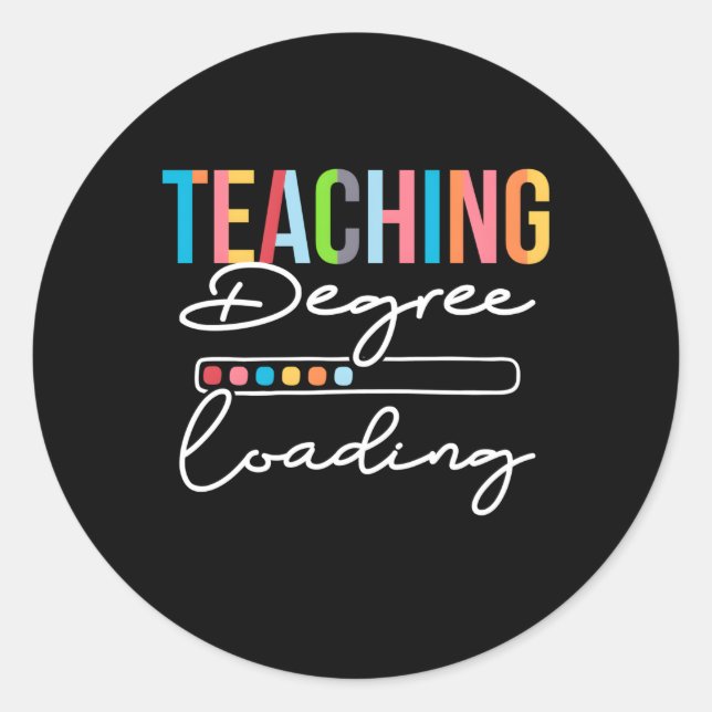 Sticker Rond Diplôme d'enseignement Chargement futur enseignant (Devant)